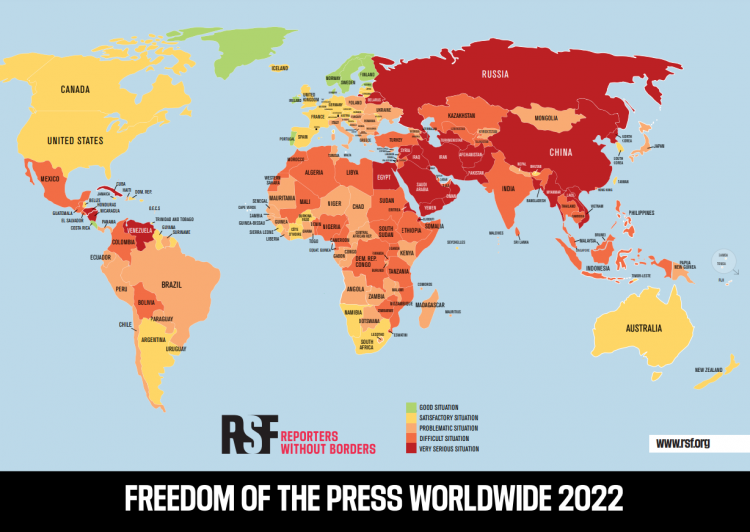 RSF: Hrvatska po indeksu medijskih sloboda u kategoriji “zadovoljavajućih”, ali vlada predstavlja prijetnju slobodi medija