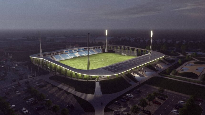 Grad nedaleko Zagreba dobiva novi nogometni stadion – izgleda lijepo i nije preskup. Ispod tribine bit će i dvorana za  osvajača olimpijske medalje