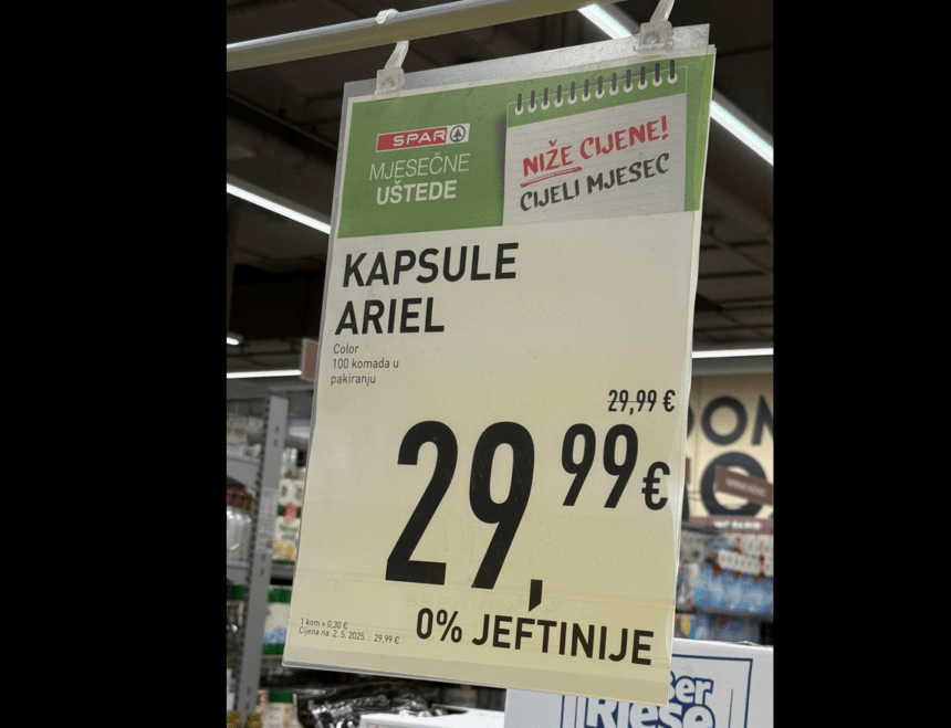 Stvarno veliki biser poznatog trgovačkog lanca: Reklamiraju sniženje od 0 posto. Ali to nije sve