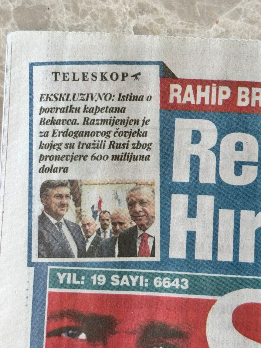 Turci se pozivaju na Teleskop: Dali smo kapetana Marka, uzeli smo naftnog biznismena Zerena